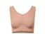 Ein beiger Seamless-Bustier mit Spitze.