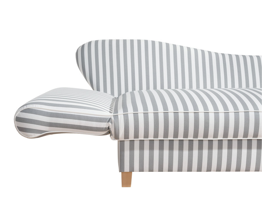 Nahaufnahme der Max-Winzer®-Recamiere »Saturn« mit Stauraum, links, gestreift.