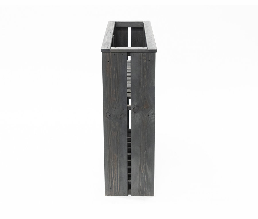 Ein dunkelgraues Hochbeet, ca. 100 x 88 x 30 cm.