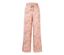 Aprikotfarbene Relaxhose mit Blumenmuster.