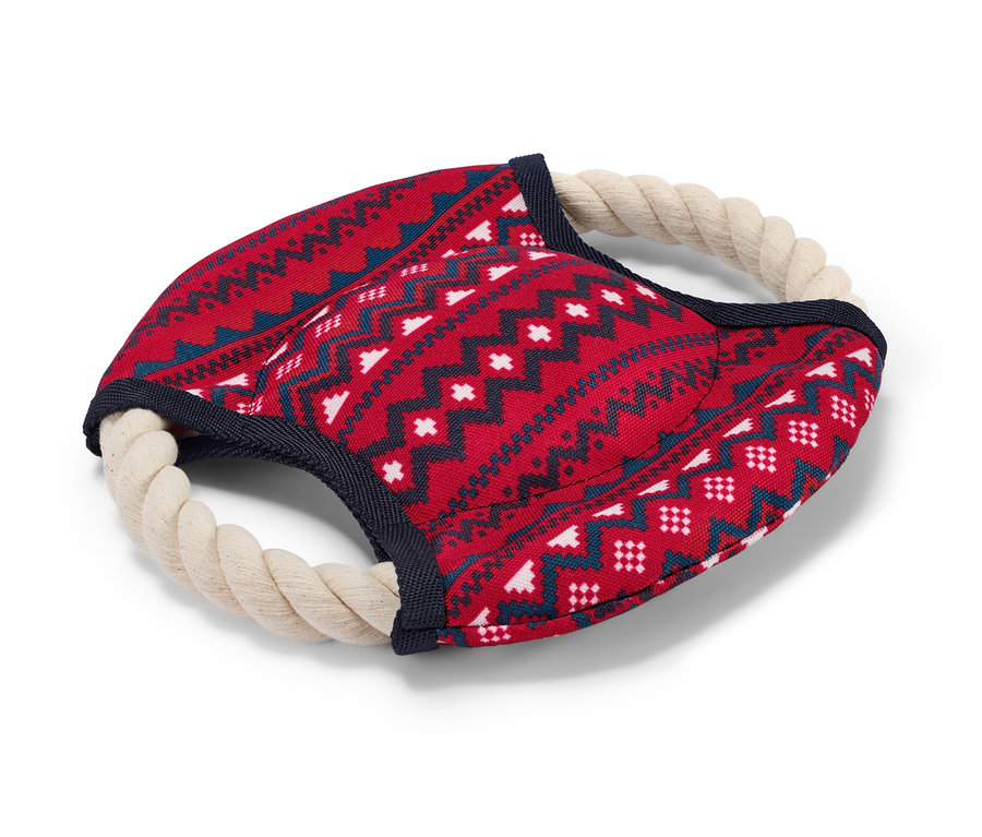 Rotes Hunde-Tau-Spielzeug mit Muster