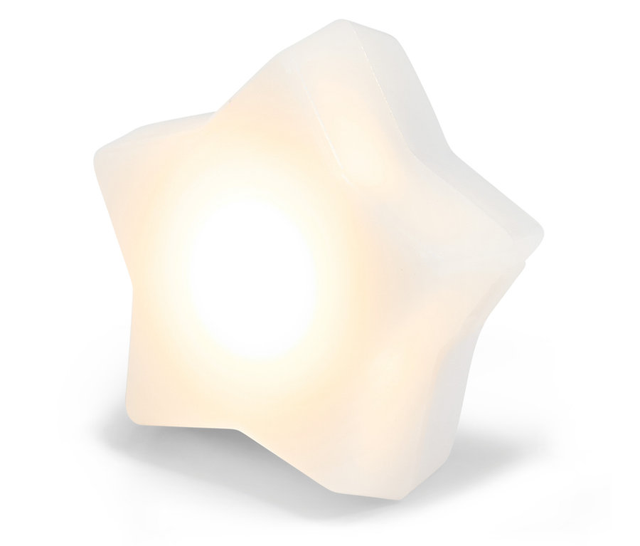 Leuchtender weißer Stern auf weißem Hintergrund.