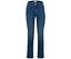 Blaue Jeans mit geradem Schnitt auf weißem Hintergrund.