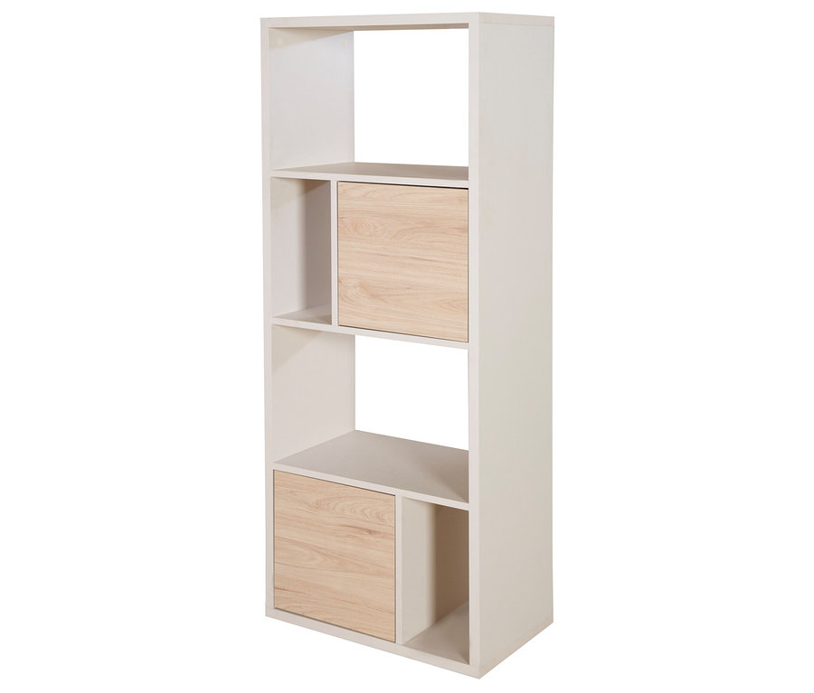 Das Roba Regal »Louisa« ist weiß mit zwei hellbraunen Fächern.