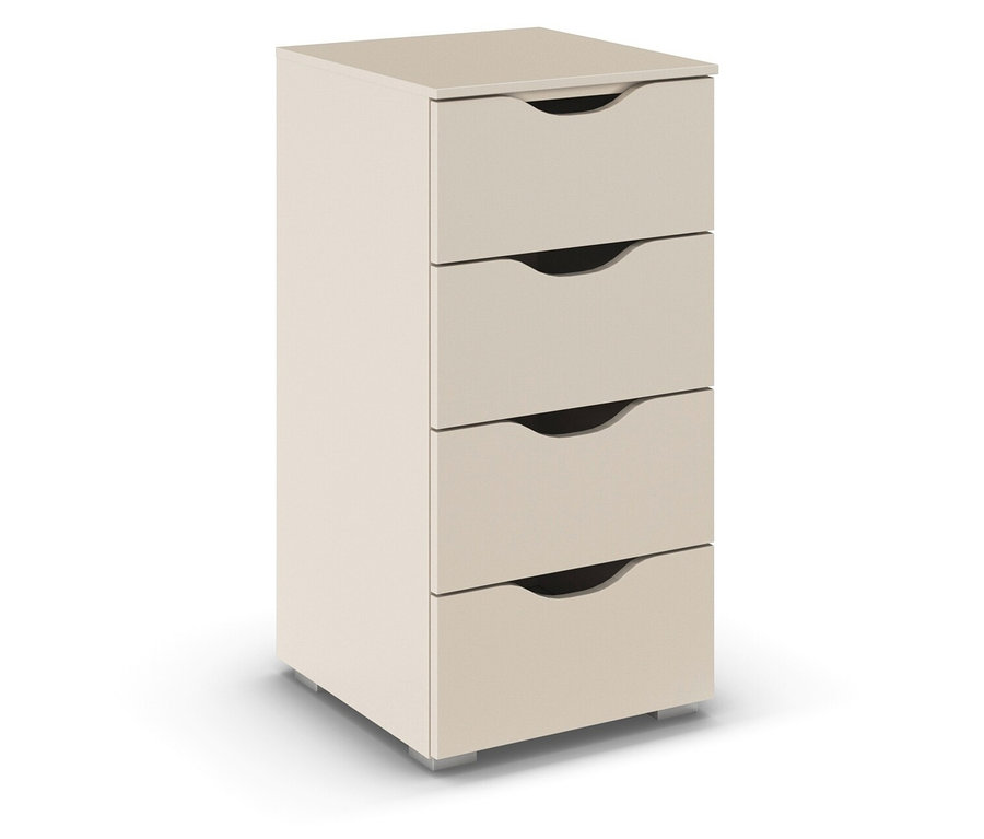 Eine beige rauch Kommode »Frieda« mit 4 Schubladen.