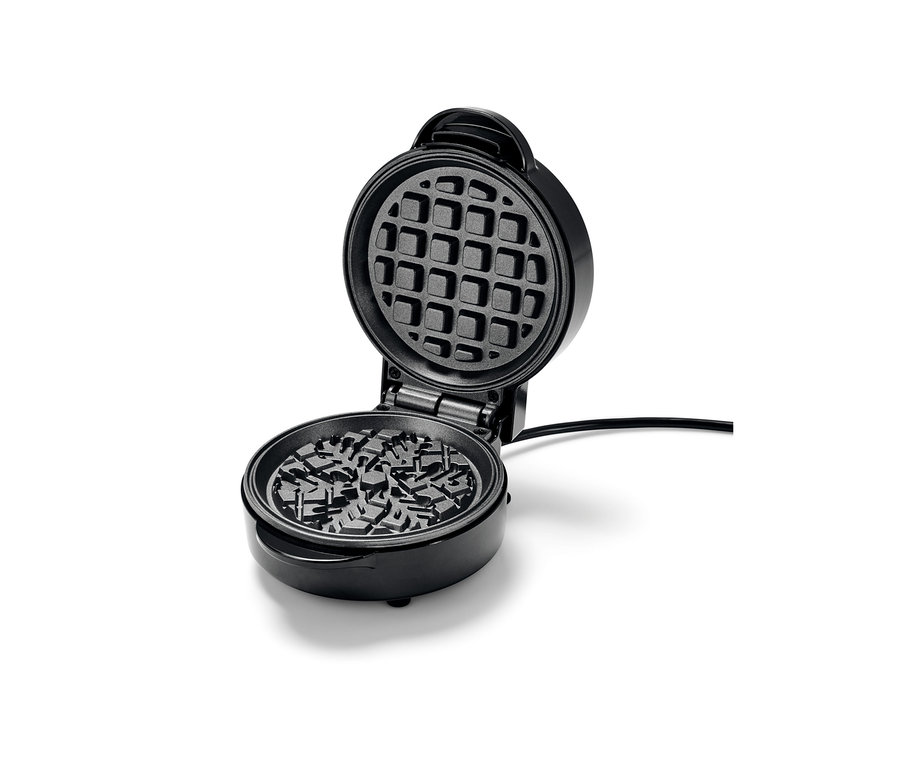 Offenes Mini-Waffeleisen.