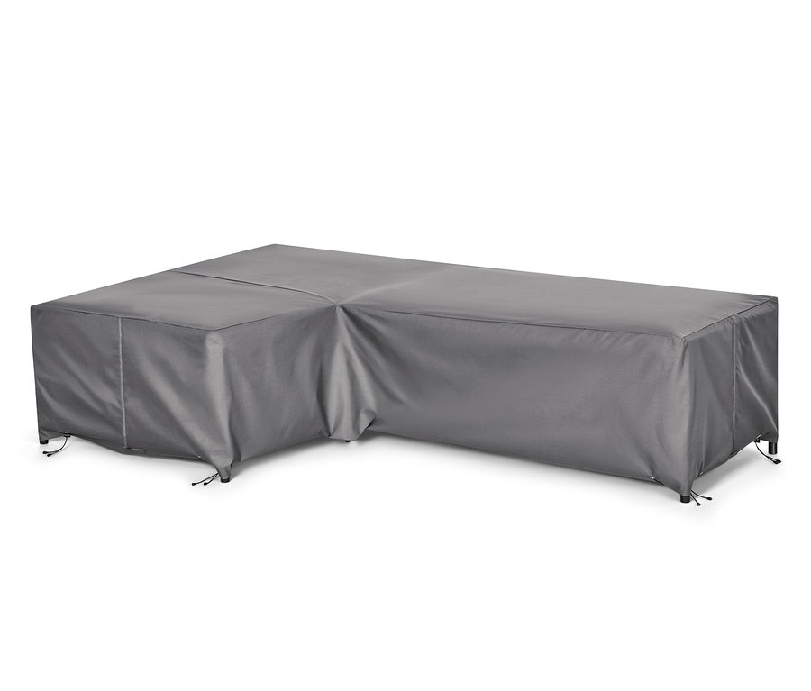 Graue Premium-Abdeckhaube für große Lounge-Ecken.