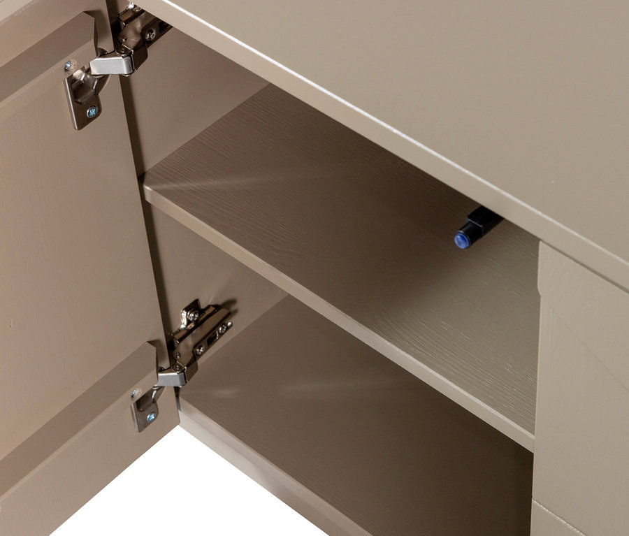 Geöffnetes Woood TV-Möbel »Teo«, Schlamm, mit Regalen.