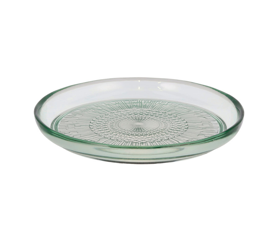 Ein grüner 18 cm Bitz Glasteller »Kusintha«.