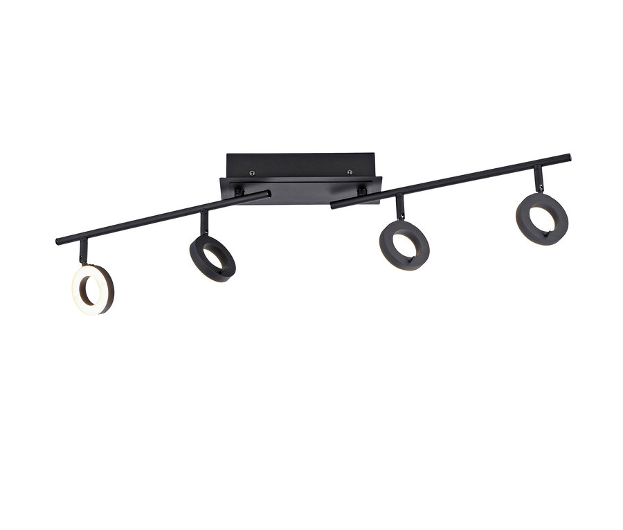 Schwarze Paul Neuhaus LED-Deckenleuchte »Sileda«, groß mit runden Lichtern.