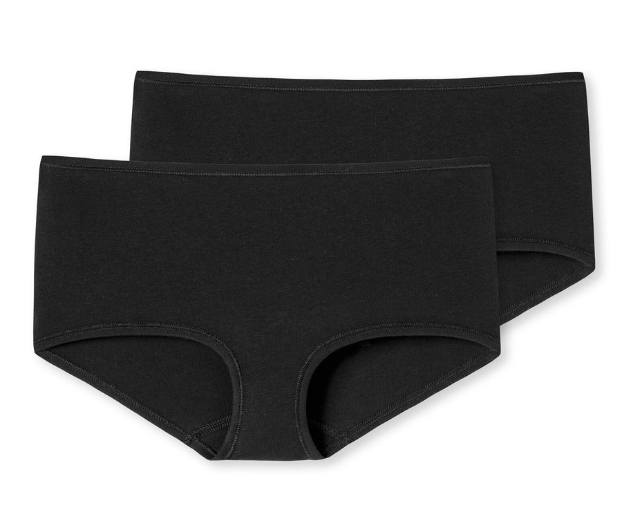 Zwei schwarze SCHIESSER Shorts mit Bio-Baumwolle.