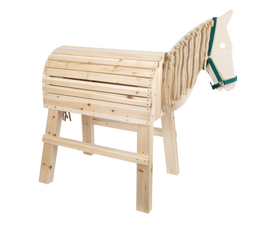 small foot Holzpferd, natur.