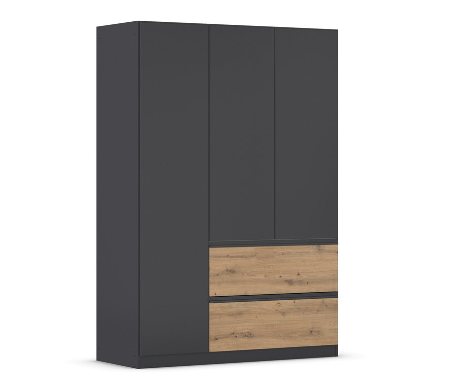 rauch Kleiderschrank »Joel«, 3-türig, grau metallic/Eiche Artisan.