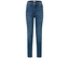 Blaue High-Waist-Jeans.