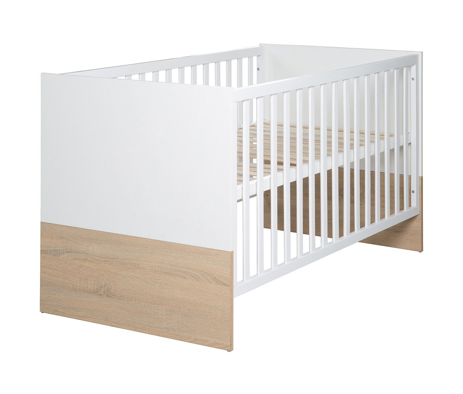 Weißes roba »Gabriella« Kombi-Kinderbett, 70 x 140 cm, mit Holzdekor.