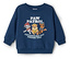 Blauer Pullover mit Paw Patrol-Figuren.