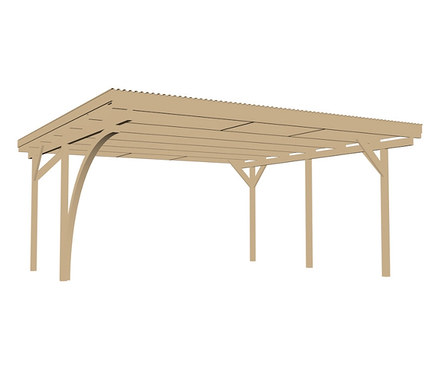 Ansicht von niedrigem Winkel von WEKA-Doppelcarport »Komfort«.