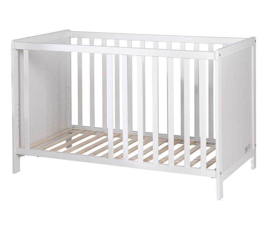 Weißes roba Kinderzimmer-Set Bett und Kommode Kinderbett mit Lattenrost.