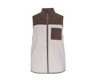 Beigefarbenes Teddyfell mit braunem Fleece