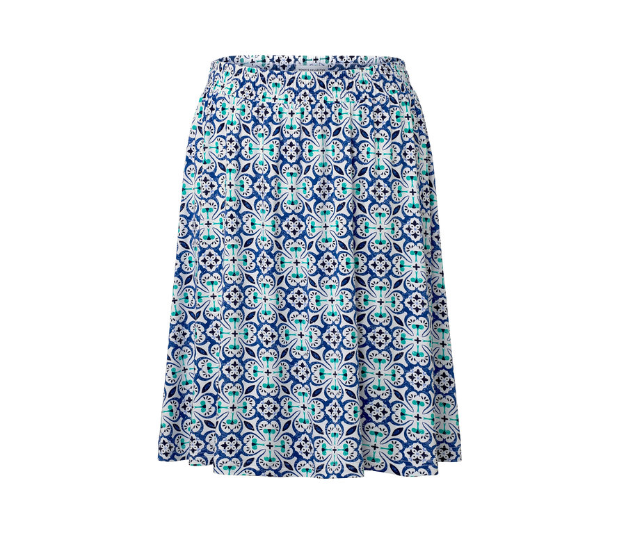 Ein Jerseyrock mit Alloverprint.