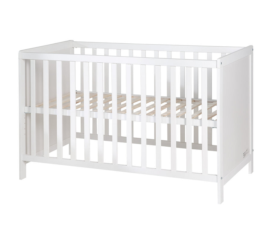 Weißes roba Kinderzimmer-Set Bett und Kommode.