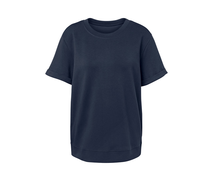 Dunkelblaues Shirt aus Modalmix mit kurzen Ärmeln.