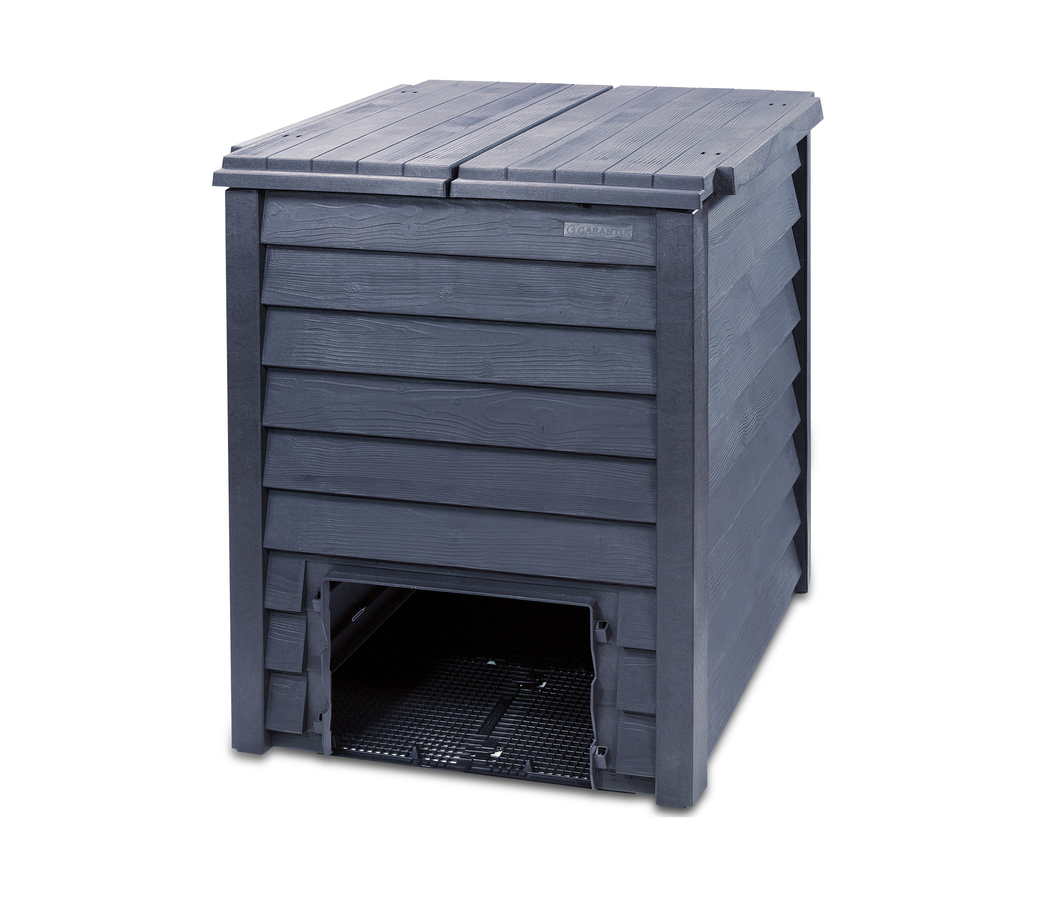 Grauer Garantia Komposter »THERMO-WOOD« mit Bodengitter.