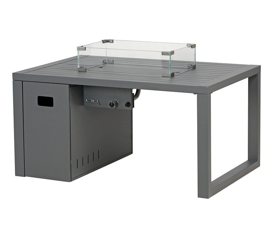 Grauer Buschbeck Loungetisch »Lagos« mit Glasaufsatz.