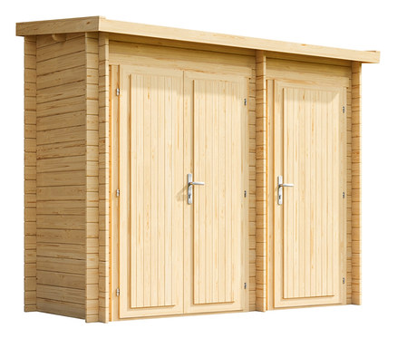 Weka Premium-Gerätehaus mit 2 separaten Räumen, 28 mm.