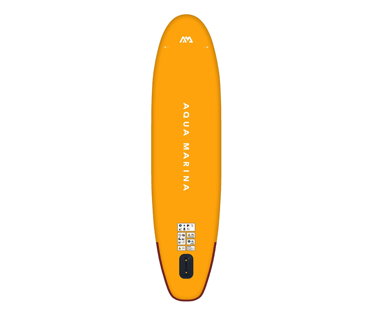 Gelbes Aqua Marina SUP Board »Fusion« 10'10" auf weißem Hintergrund.