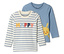 2 Kinder-Langarmshirts mit Applikation, mittelblau