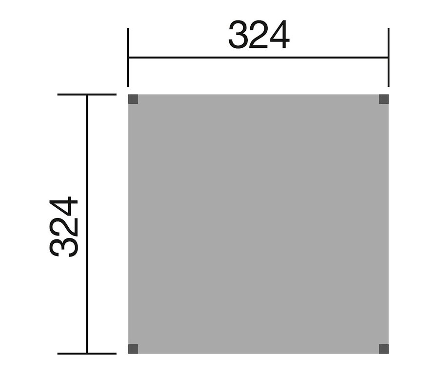 Abmessungen von WEKA Gartenoase »235«.