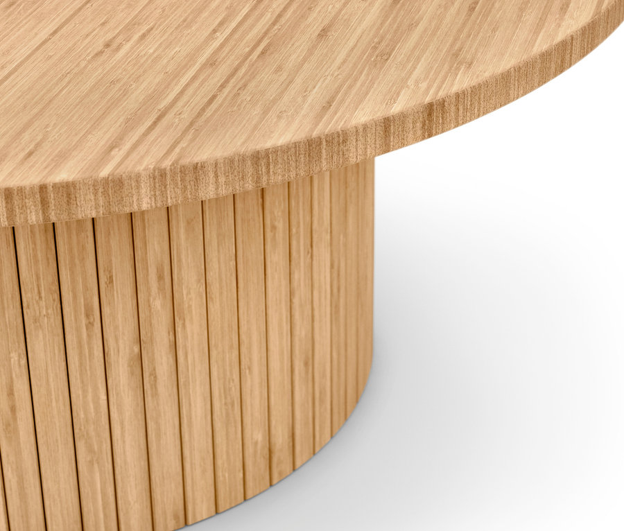 Detailansicht eines runden Couchtisches, 80cm.