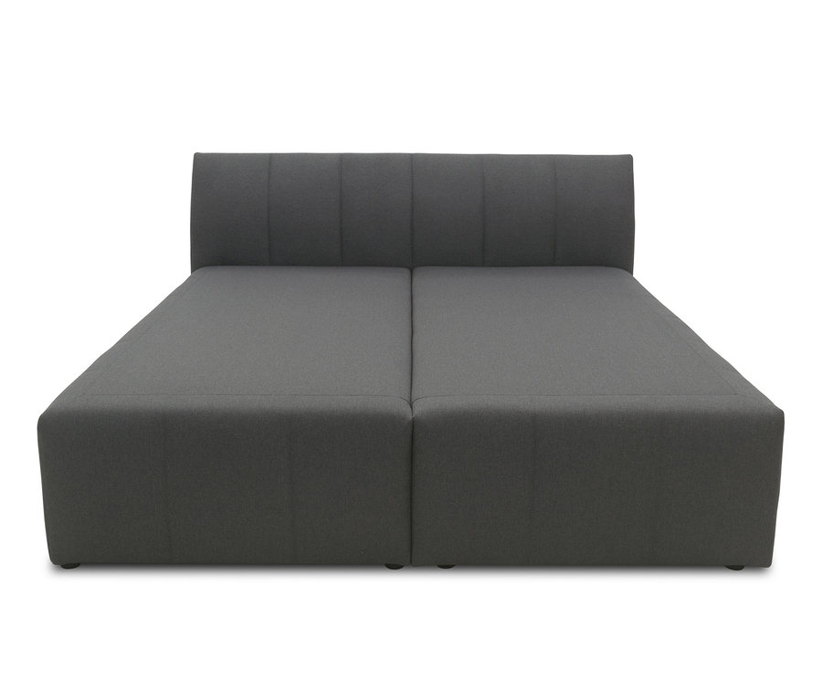 Graues Polsterbett DOMO collection Boxspringbett 180 x 200 cm inklusive Topper.