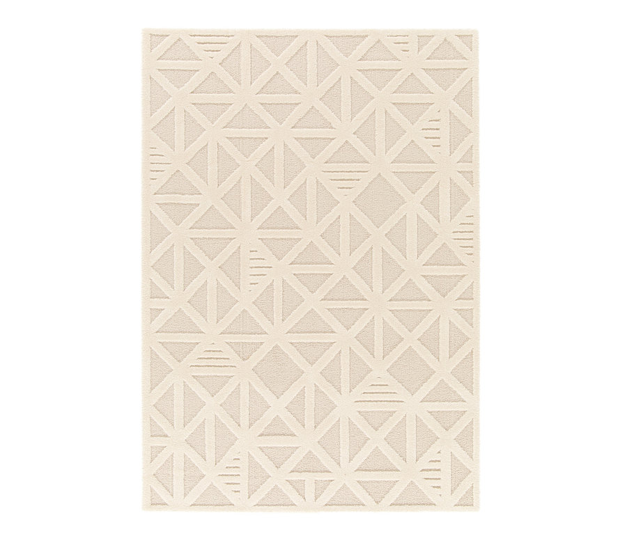 Nahaufnahme eines creme-farbenen Teppichs »Cosmo« Geo, ca. 200 x 290 cm.