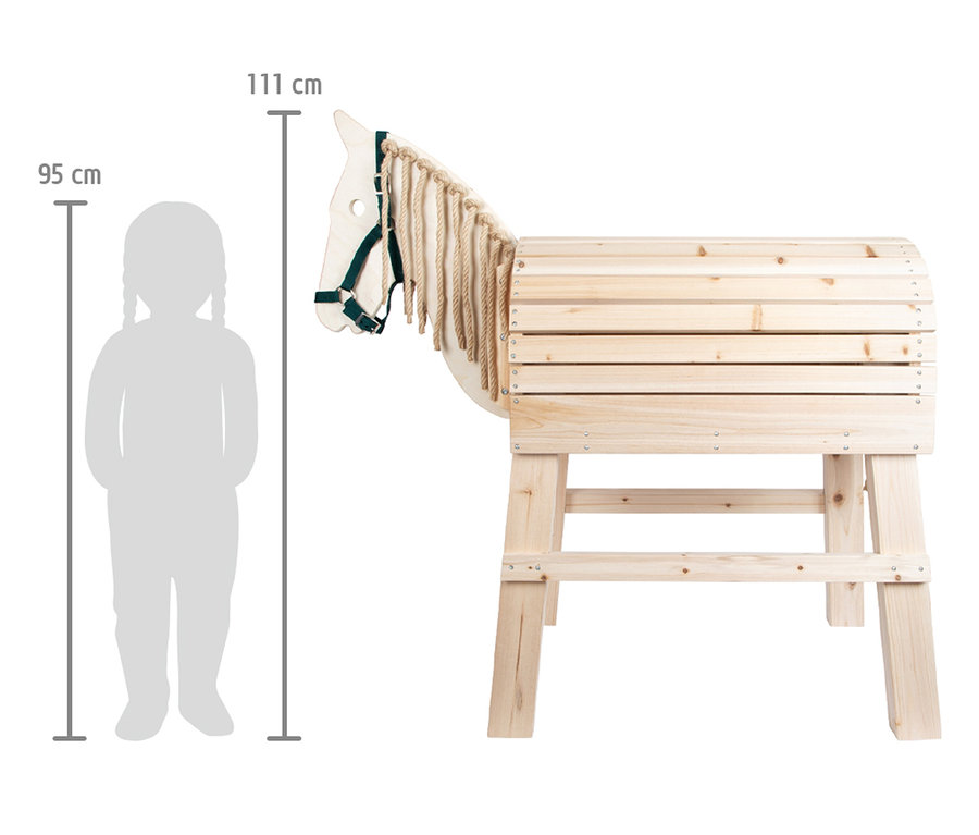 small foot Holzpferd, natur.