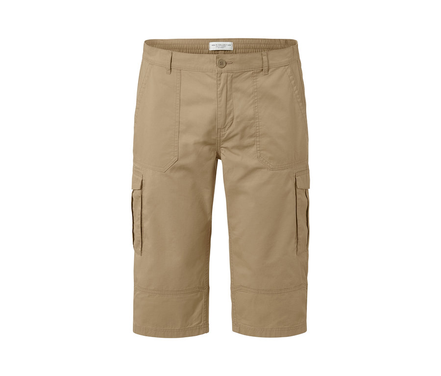 Beige Cargo-Bermuda in 3/4-Länge.