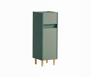Korpus und Traverse waldgrün<br>Front pistazie<br>Füße Esche naturfarben