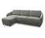 Graues DOMO Ecksofa Longchair, linksbündig.