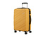 Ein mittelgroßer, gelber American Tourister »Jetdriver 3.0« Koffer in Banana Cream Farbe steht auf einem weißen Hintergrund.