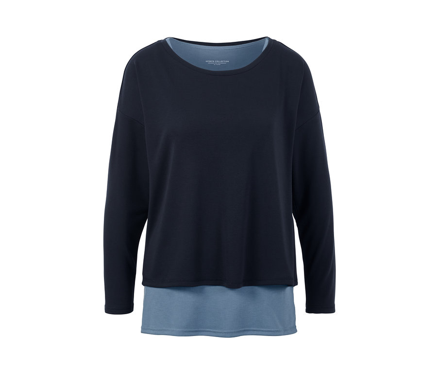 Blaues 2-in-1-Sportshirt.