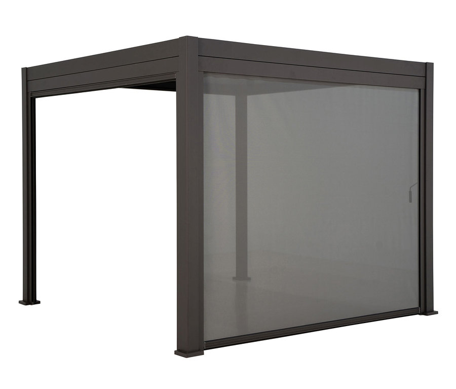 Leco Premium Pergola, 3 x 4 m, inkl. 2 Seitenwänden, anthrazit.