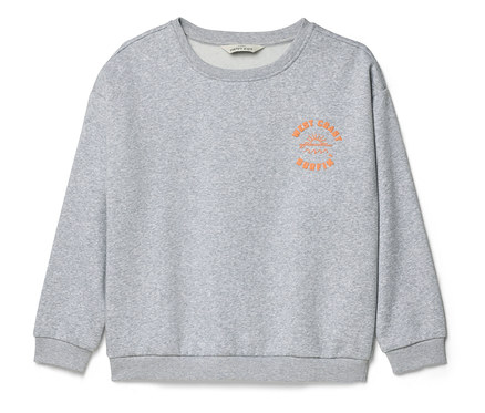 Kinder-Sweatshirt mit überschnittenen Schultern, grau