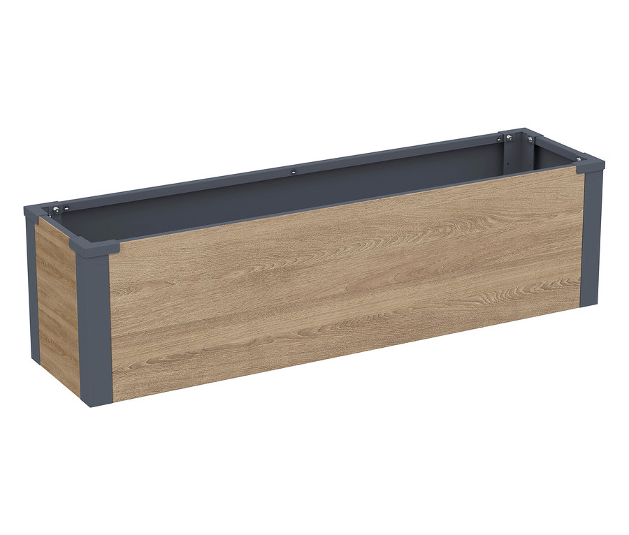 Pflanzkasten mit Einlegeboden in Holzoptik, Höhe ca. 27cm.