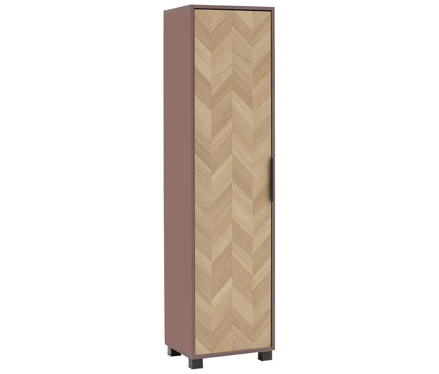 Freistehender Schildmeyer Piazza Hochschrank »400« in Mauve mit einer Tür im Fischgrätenmuster.