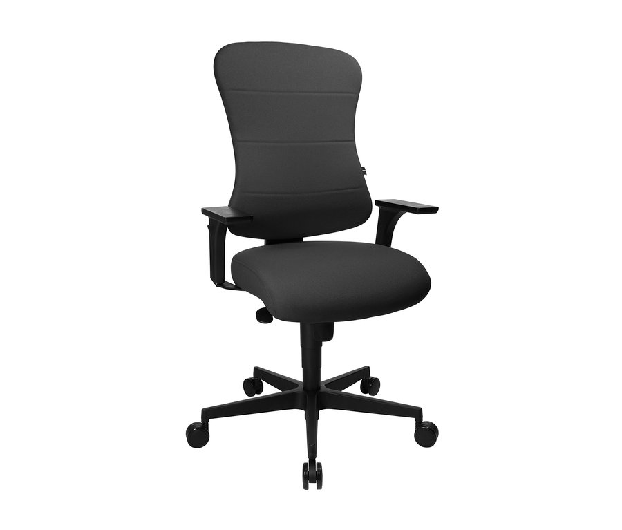 Ein anthrazitfarbener Drehstuhl "Art Comfort".