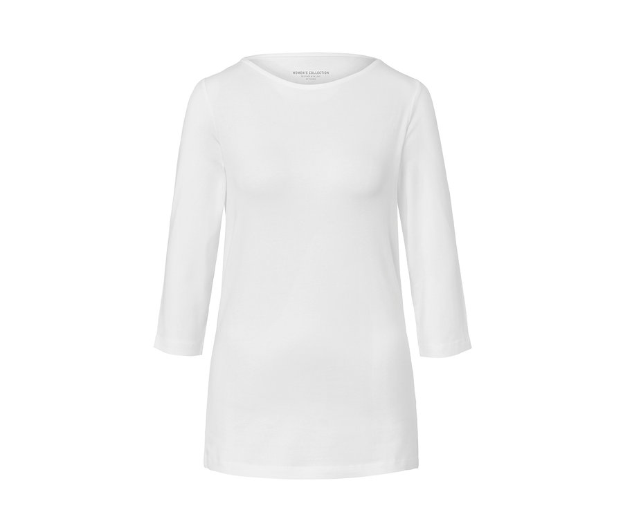 Weißes Shirt mit 3/4-Arm.