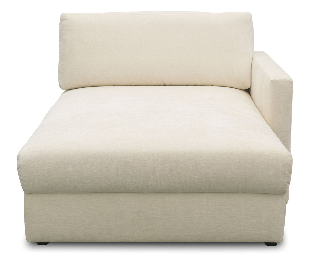 Cremefarbene DOMO Longchair, rechtsbündig.