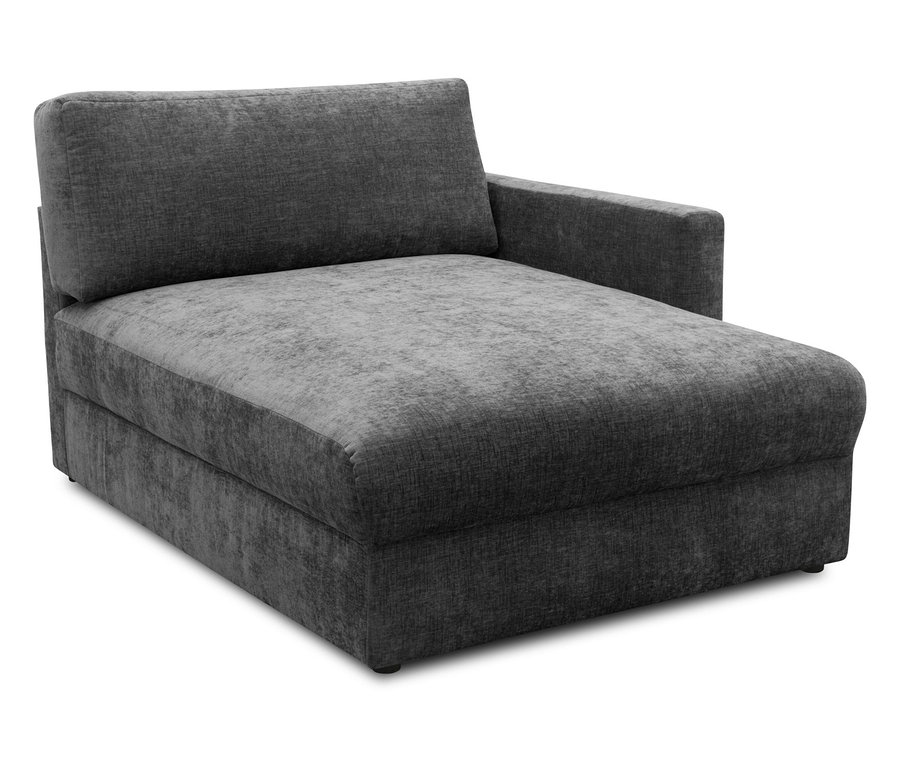 Anthrazitfarbener DOMO Longchair, linksbündig.