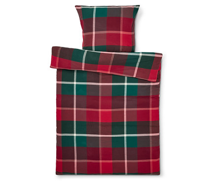 Flanell-Bettwäsche, mehrfarbig kariert, Normalgröße